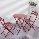 3 Piece Patio Bistro Set Of Foldable Round Table And Chairs