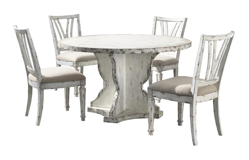 Distressed Finish Set of 2 Woodaccent dining chairs