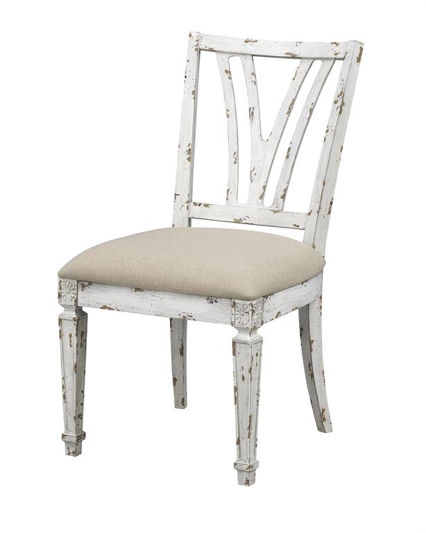 Distressed Finish Set of 2 Woodaccent dining chairs