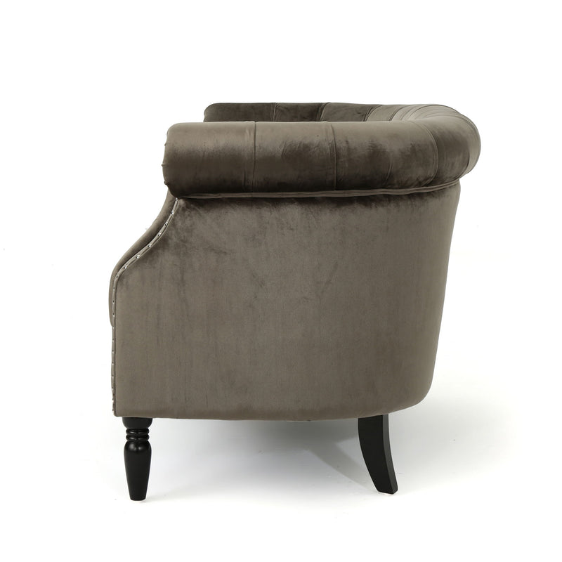 Antique Chesterfield Style Loveseat With Button Tufting