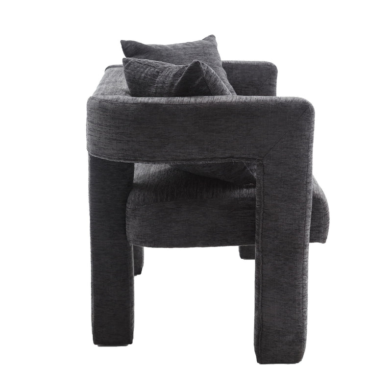 Modern Chenille Loveseat Sofa, Comfy Upholstered 2 Seater