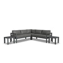 Grayton - 5 Seat Sectional, 2 End Tables - Dark Gray