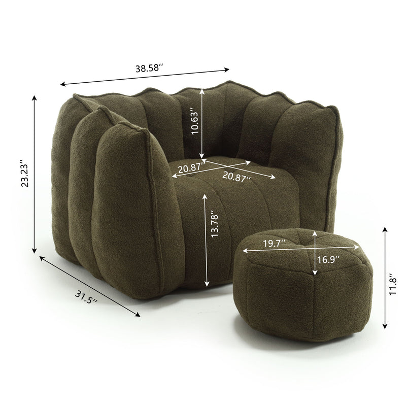 Soft Bean Bag Chair With High Resilient Foam (Chips)