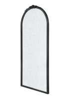 Hand Carved Rose Antique Mirror Frame, Wood Arch Mirror Wall Decor For Living Room