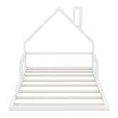 Elegant Floor Bed With House Shaped Headboard