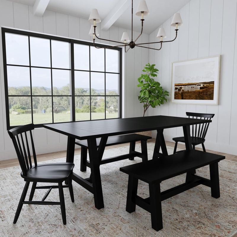 Trestle - Dining Table With 2 Benches