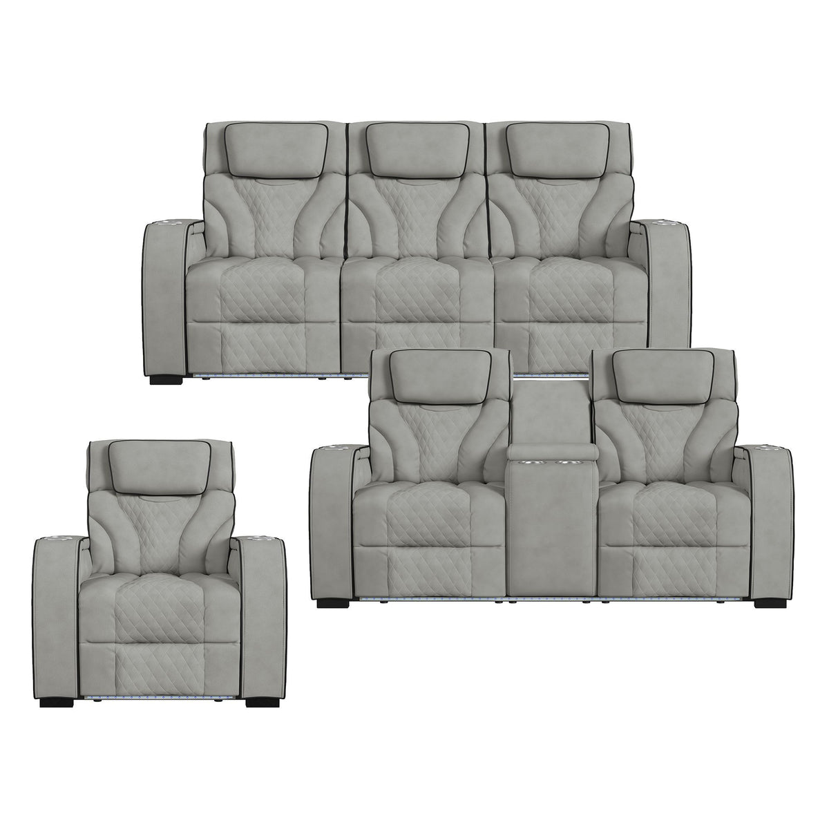 Blitz Living Room Set in Dark Gray by Elements International, view 2