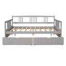Full Size Daybed Wood Bed with Two Drawers,Gray(OLD  SKU:LP000058AAE)