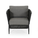 Hanford - Modern Club Chair With Woven Rope Design - Gray