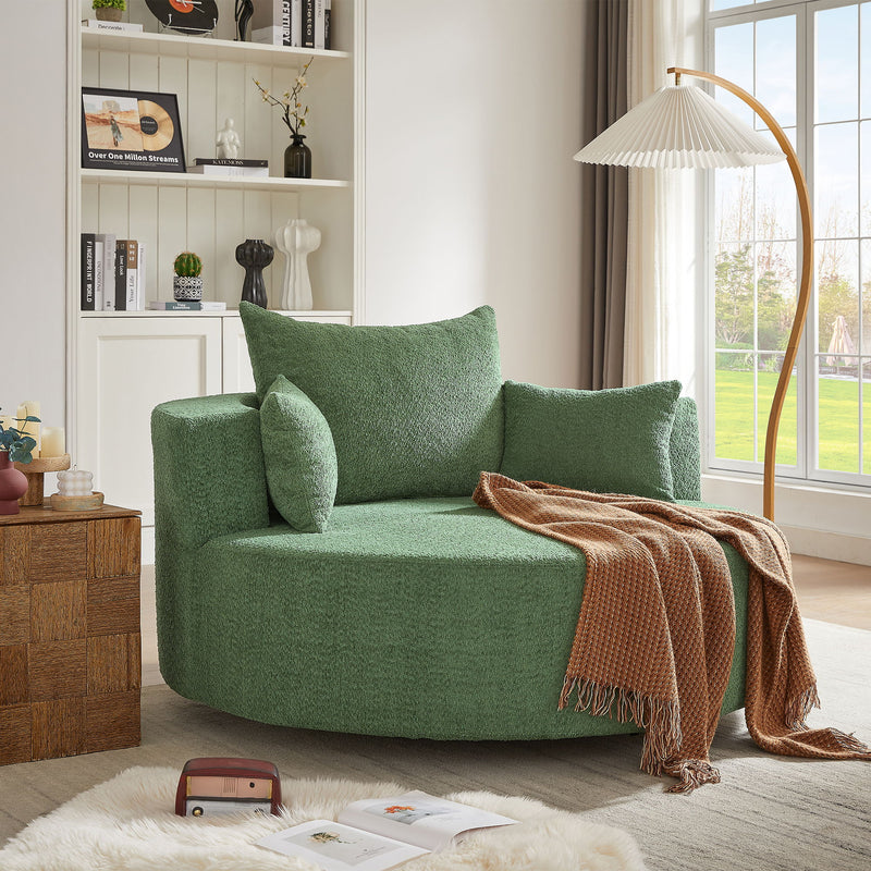360° Swivel Accent Barrel Chair With 3 Removable Pillows For Living Room