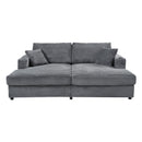 Oversized Loveseat Chaise With 2 USB Ports, 2 Cup Holders And 2 Throw Pillows