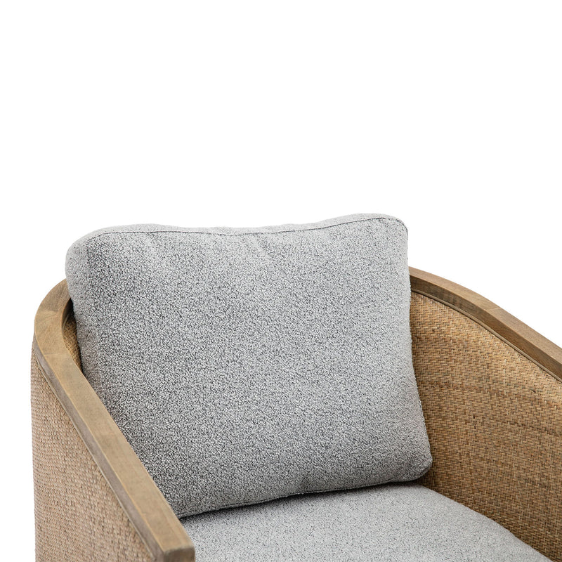 Barrel, Comfy Round Accent Sofa Chair With 360 Degree Swivel, Leisure Arm