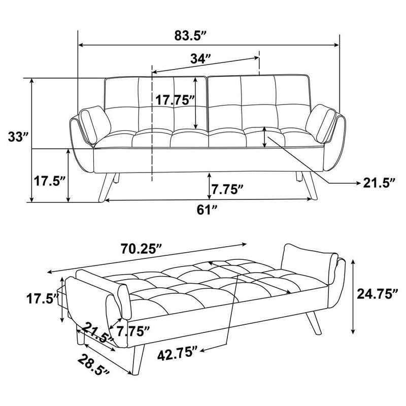 Caufield - Upholstered Convertible Sofa Bed