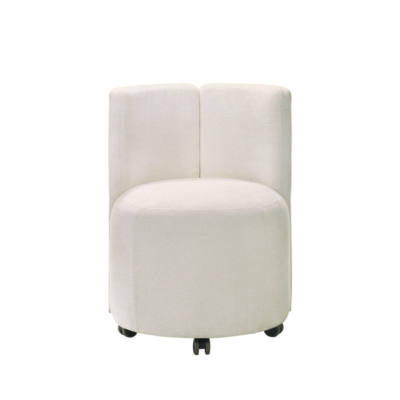 Blayde - Side Chair With Swivel (Set of 2) - White Fabric