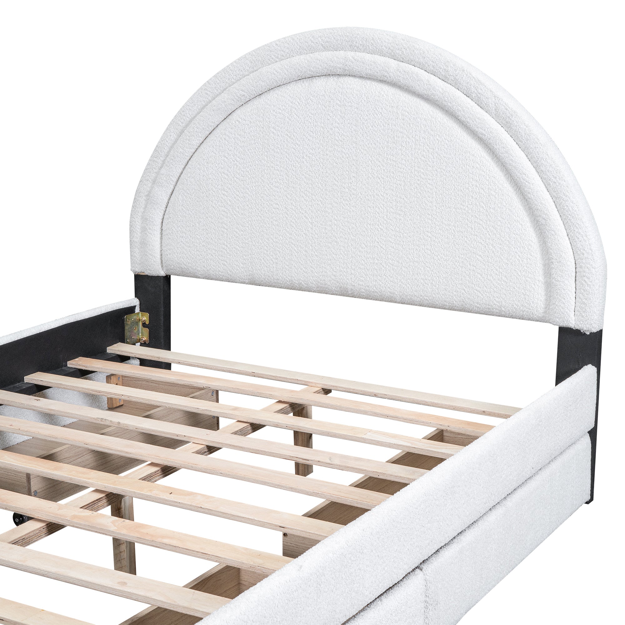 Teddy Upholstered Platform Bed With Four drawers, Full - Atlantic Fine Furniture Melbourne FL