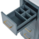 Ceramic Sink Combo, Freestanding Vanity Set With 3 Drawers & Soft Closing Doors