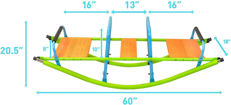 Xss008 High Quality Kids Seesaw Plastic Seat Playground Equipment Cute Baby Plastic Rocker Outdoor Children Steel Tube For Kids Age 3+ - Green / Blue