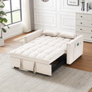 Modern Velvet Convertible Loveseat Futon Sofa With Pullout Bed, Reclining Backrest