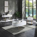 Daveigh - Coffee Table - White High Gloss & Gold