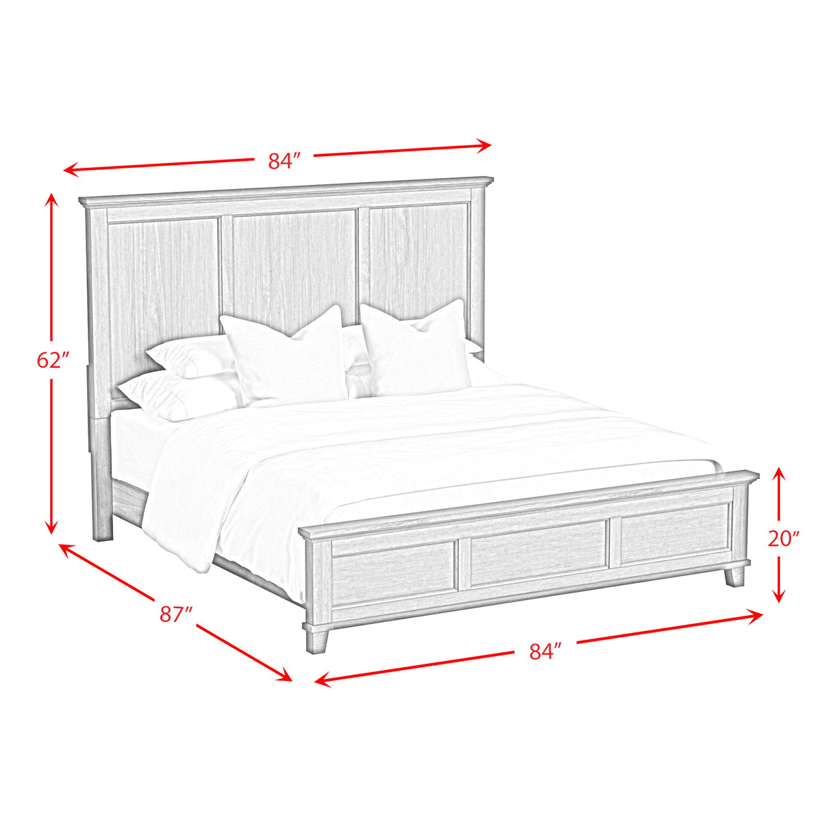 Canterbury Panel Bed in Dark Gray by Elements International, view 6