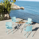 4 Piece Stackable Single Chairs With Vertical Stripe Design For All Weather