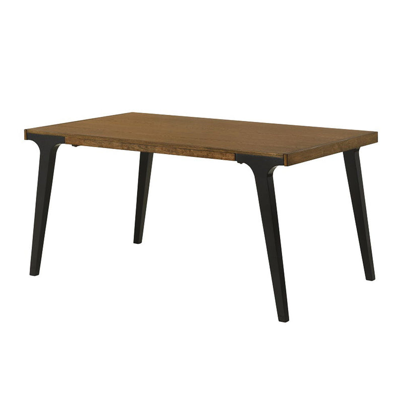 Hillary - Dining Table With 2 Leaves - Walnut & Black