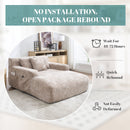 Chenille Interior Lazy Sofa Chaise Longue Armchair With 3 Pillows And Armrests