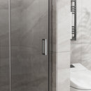 Bifold Frameless Glass Shower Door With Pivot Swing Panel, Tempered Clear Glass