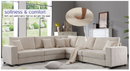 Oversized Modular Sectional Sofa Set,Corduroy Upholstered Deep Seat Comfy Sofa   Beige