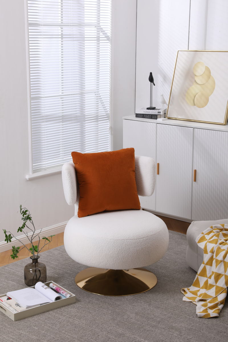 Swivel Accent Chair Armchair, Round Barrel Chair For Living Room Bedroom