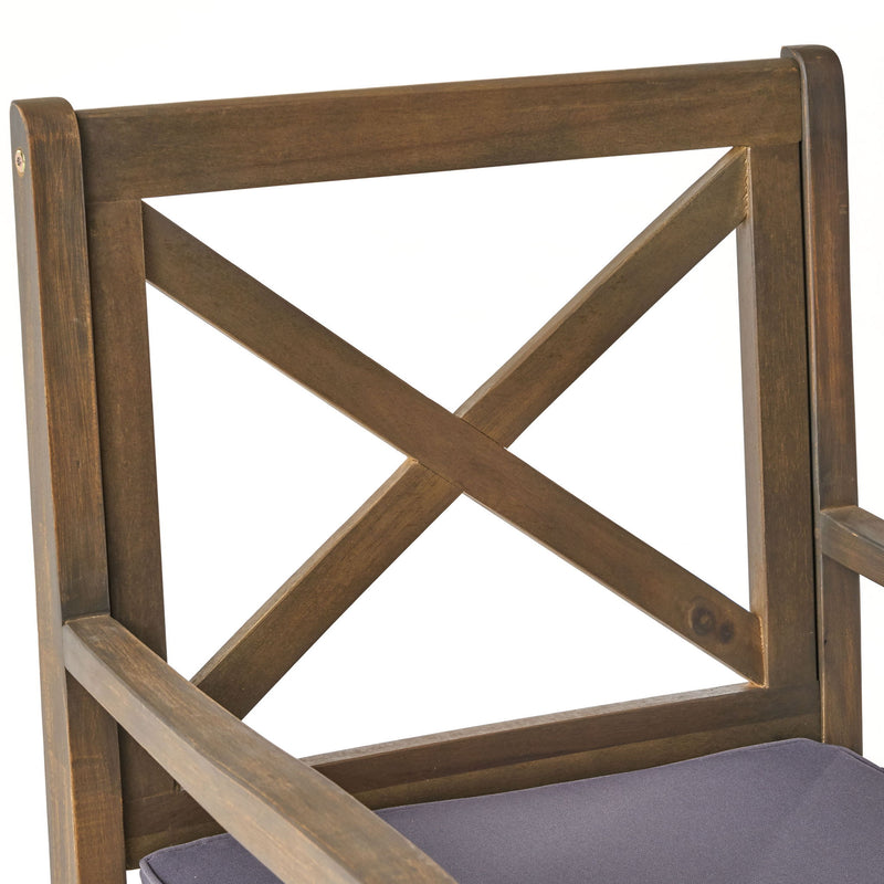 Perla - Dining Chair Set With Cushions 2 Piece - Dark Gray