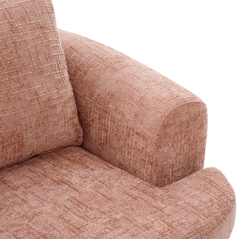 Modern Swivel Barrel Chair With Dual-Layer Cushion
