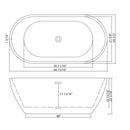 Elegant Oval Freestanding Bathtub, Overflow & Pop Up Drain