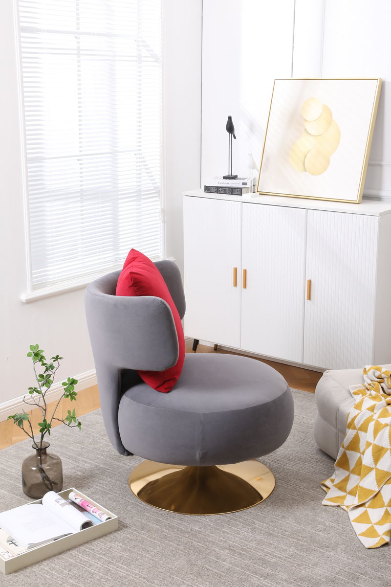 Swivel Accent Chair Armchair, Round Barrel Chair For Living Room Bedroom