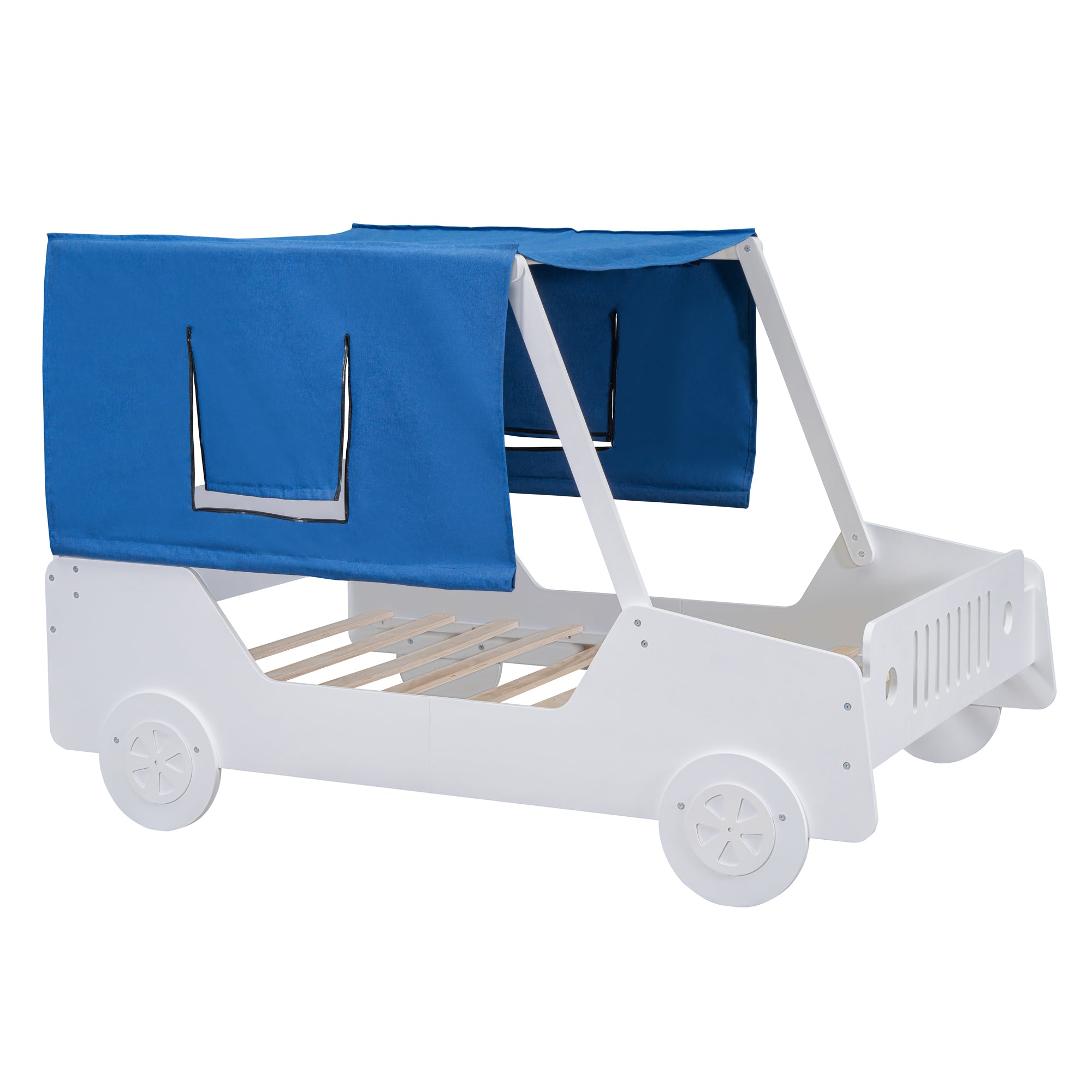 Full Size Car Shaped Bed with Tents,White - Atlantic Fine Furniture Melbourne FL