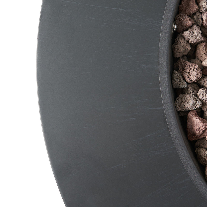 Round Iron Fire Pit With 40,000 Btu