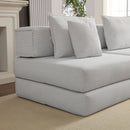 Modular L Shaped Floor Living Room Sofa Set With 6 Pillows
