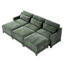 Stylish Sofa With Ottoman And Lumbar Pillows, Ergonomic Design