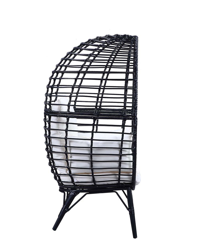 Penelope - Patio Lounge Chair - Light Gray Fabric & Black