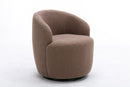Teddy Fabric Swivel Accent Armchair Barrel Chair With Powder Coating Metal Ring