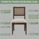 Modern Armless Dining Chair With Cane Back (Set of 2)