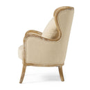 Crenshaw - Wing Arm Chair With Oak Frame And High Back - Beige