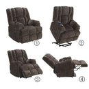 Pacay - Power Recliner With Lift, Heating & Massage - Brown Chenille