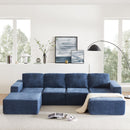 Modular U Shaped Sectional With Ottomans, Luxury Cloud Floor Couch With Deep Seat Fully Compressed Upholstered Sofa