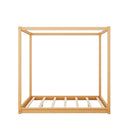 Wood Canopy Platform Bed With Support Legs And Airflow Slats