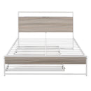 Platform Bed Frame With Trundle, USB Ports And Slat Support, No Box Spring Needed
