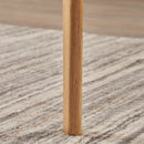 Mid Century Dining Table, Rubberwood With Walnut Veneer - Natural Oak