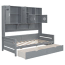 Daybed With All-In-One Cabinet And Shelf