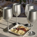 Leadingware Metallic Plastic Wine Glasses (Set of 4)