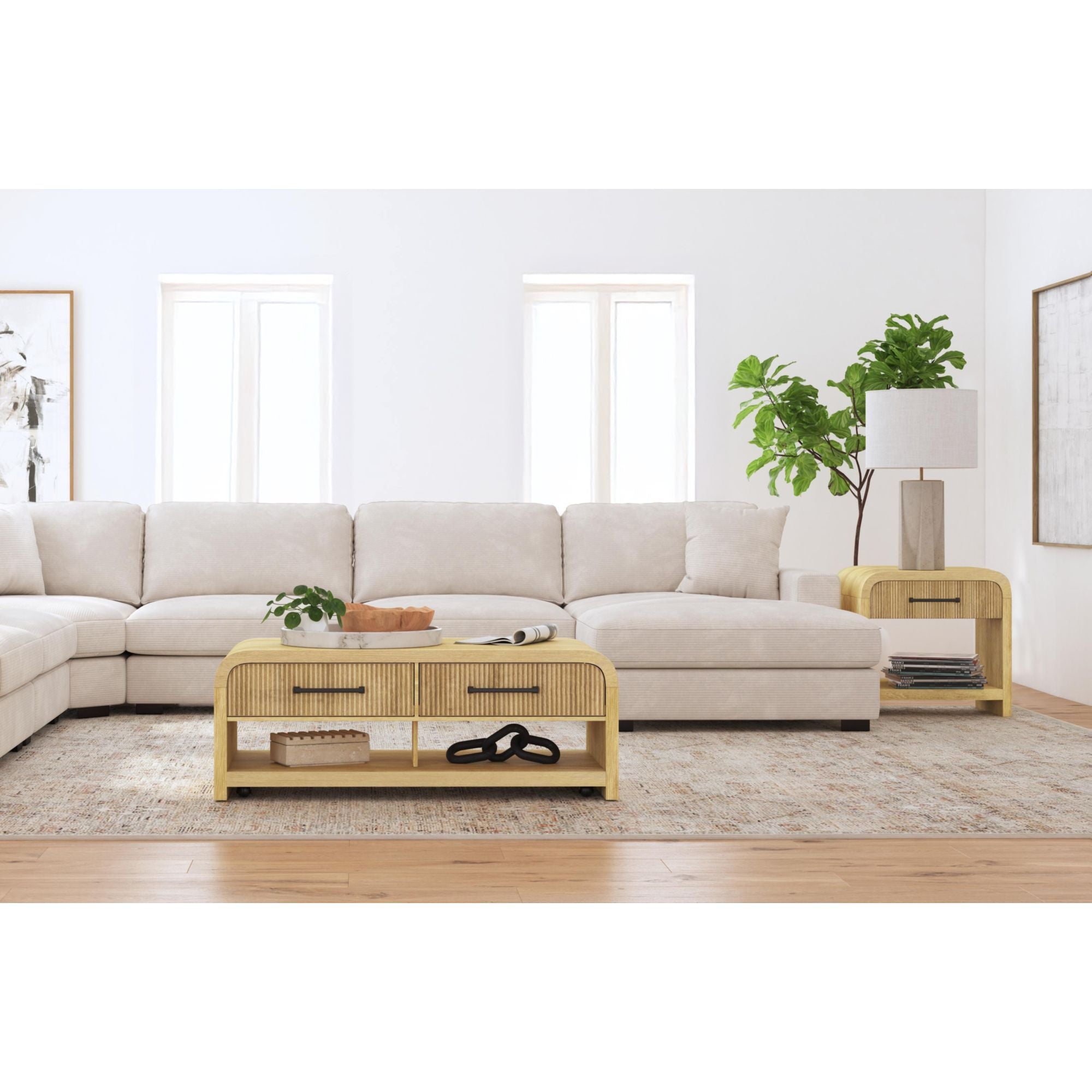 Ridgemont - End Table With USB - Natural